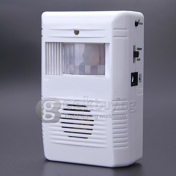 Intelligent Wireless Infrared Sensor Electronic Guest-saluting Doorbell - White