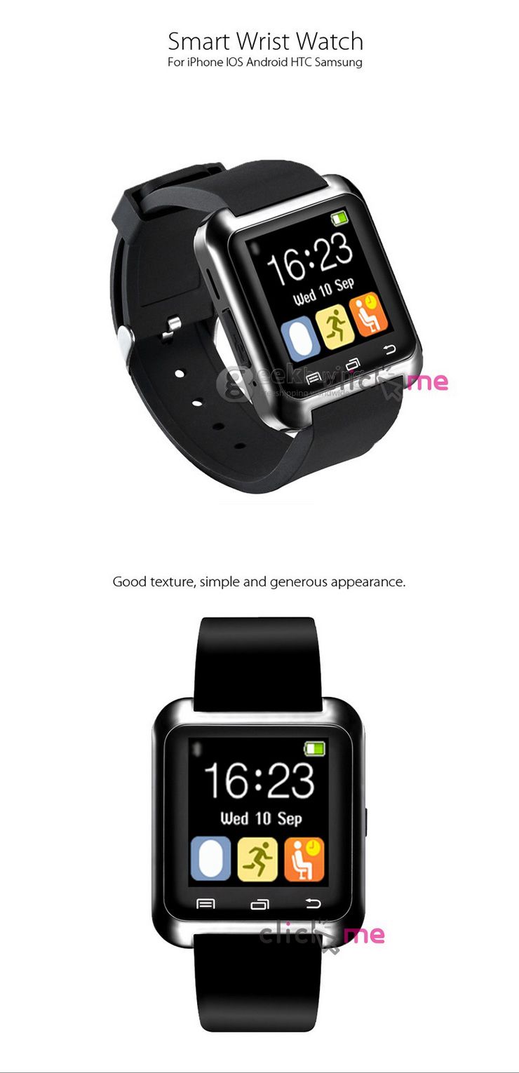 U80 Bluetooth Smart Watch Notification Sedentary Reminder for Android 3.0 or above  - White