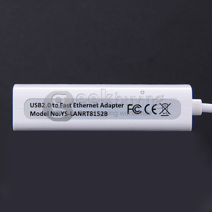 [HK Stock] Tronsmart High Speed USB 2.0 to RJ45 LAN Ethernet Network Adapter for MINI PC TV Box Mac Tablet - White