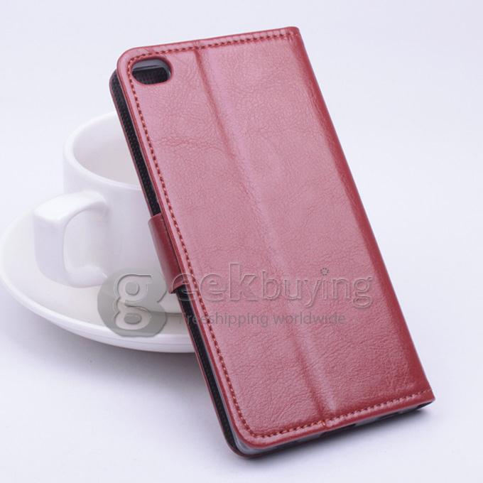 Protective Hard Cover Flip Stand Leather Case for HUAWEI Ascend P8 - Brown