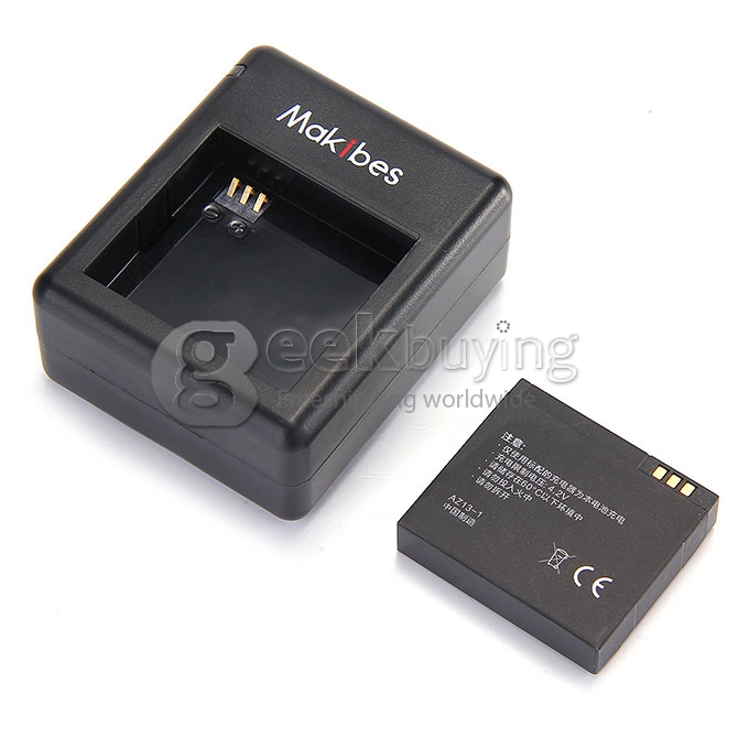 [HK Stock] Makibes Dual Ports Battery Charger Charging Dock For Xiaoyi Yi Xiaoyi Action Camera Camcorder - Black