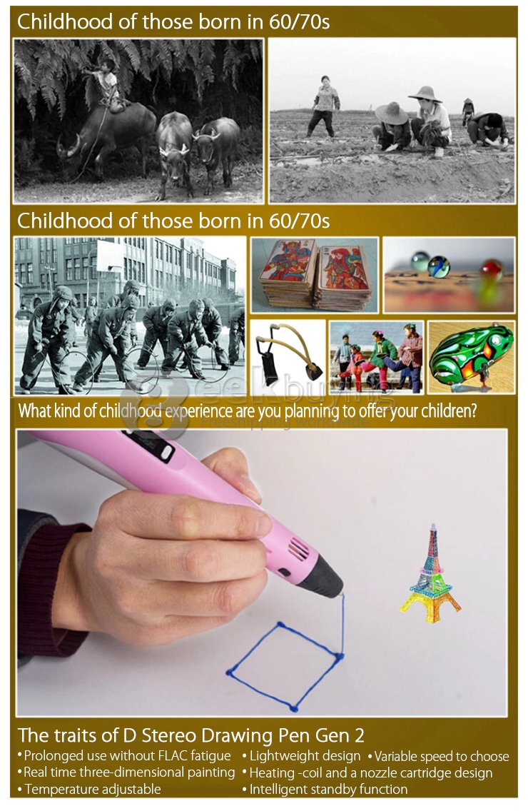 Original 3D Stereo Drawing Pen  Gen 2 0.4 mm Nozzle For 3D Drawing Doodling - Green