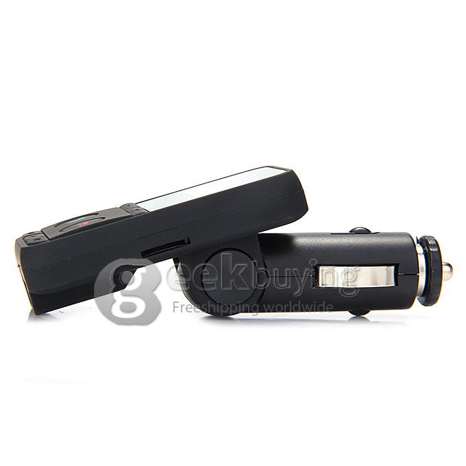 301E Bluetooth Adapter MP3 Player Wireless Car FM Transmitter with USB Jack TF Slot with Remote Control - Black