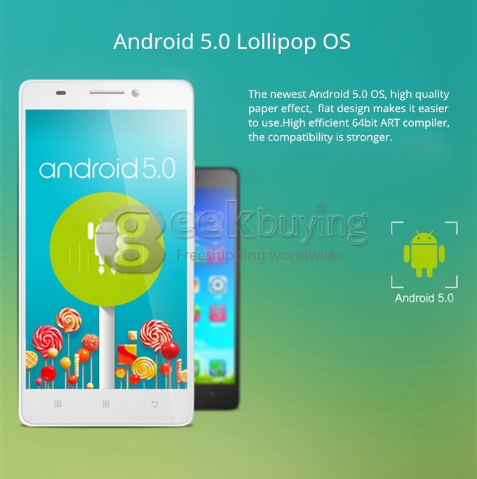 [HK Stock]Lenovo S8(A7600) 5.5inch Android 5.0 2GB 8GB 4G Smartphone 64bit MTK6752M Octa Core 1.5GHz 13.0MP OTG - Black