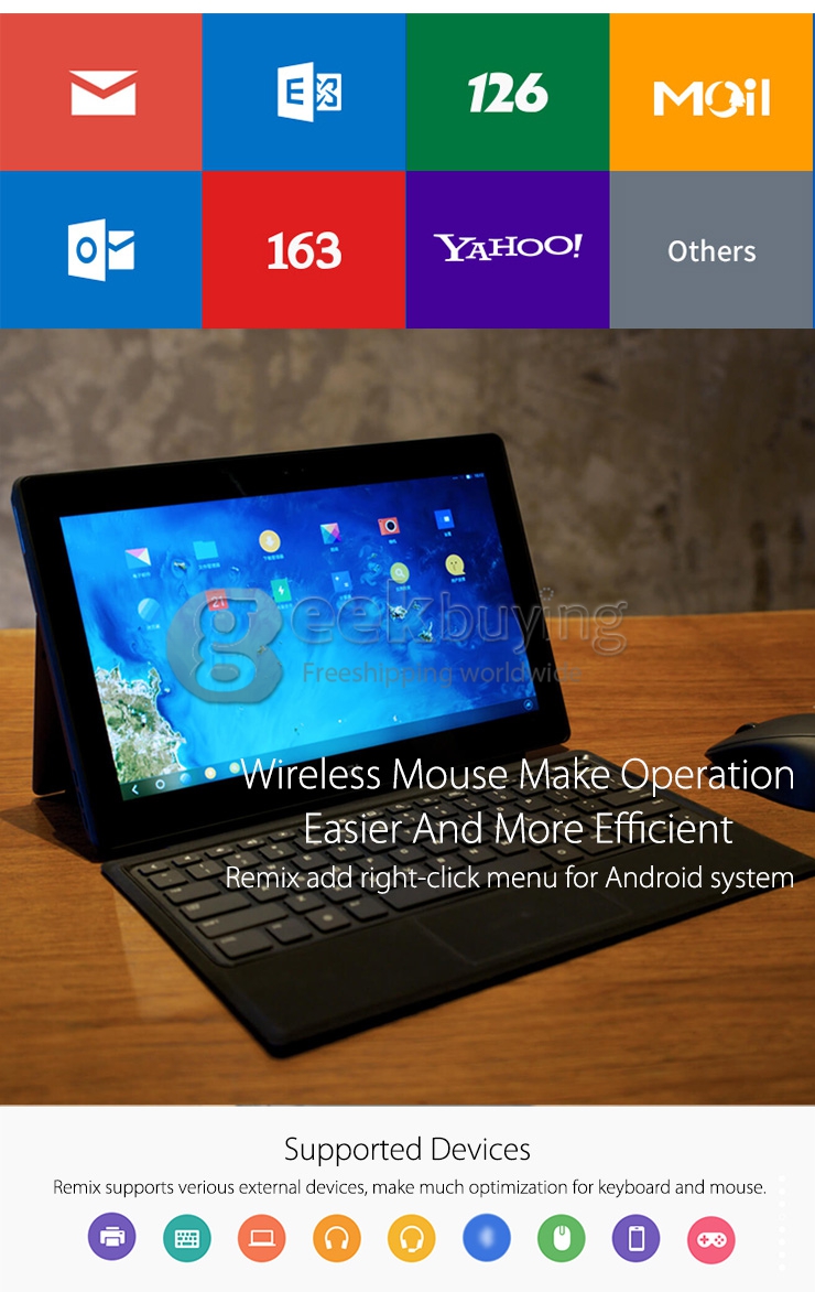 Jide SK1-W Remix OS Nvidia Tegra Quad Core 1.8GHz 2GB/16GB Android 4.4 Tablet PC With Keyboard 11.6 Inch IPS 1920*1080 A-GPS Miracast - Black + Red