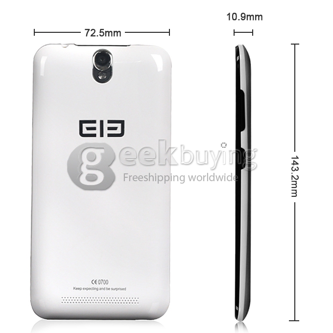 [HK Stock]Elephone P4000 5.0inch 64bit 4G LTE Android 5.1 Smartphone MTK6735 Quad Core 2GB RAM 16GB ROM 4800mAh Battery - White