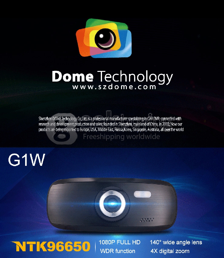 G1WT Full HD 1080P 2.7Inch 120 Degree Wide Angle G-Sensor Motion Detection HDMI/USB/AV-Out Car DVR Recorder - Black