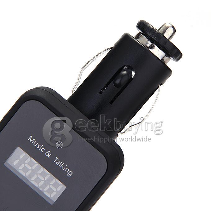 301E Bluetooth Adapter MP3 Player Wireless Car FM Transmitter with USB Jack TF Slot with Remote Control - Black