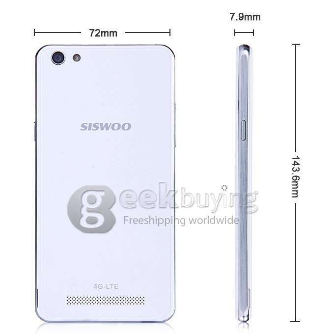 SISWOO C50-A 5.0inch 4G FDD-LTE Android 5.0 Smartphone MTK6735 Quad Core 1GB RAM 8GB ROM 8.0MP IPS HD - White