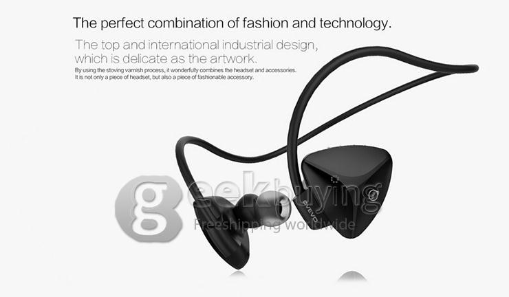 OVEVO SH03B Wireless Stereo BT4.0 Sport Headphone Capacitive MIC Waterproof Dustproof Shockproof - Black