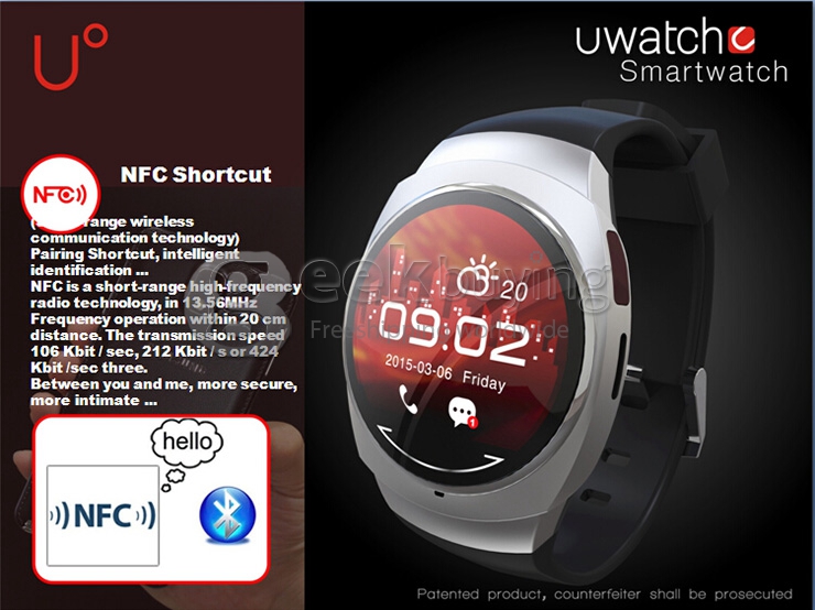 UO Bluetooth Smart Sports Watch Pedometer Stopwatch BT4.0 Waterproof