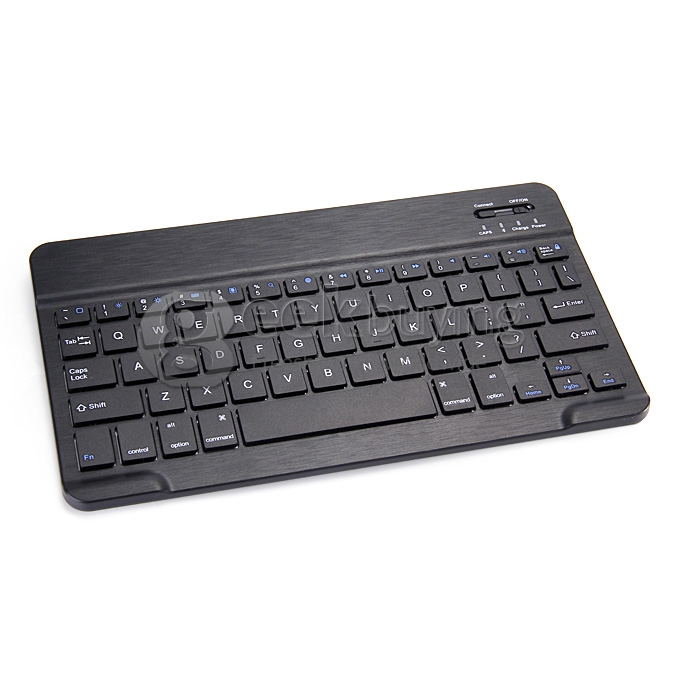 Universal Aluminum Wireless Bluetooth 3.0 Keyboard for Tablet PC iPad Laptop Smart Phone - Black + Silver