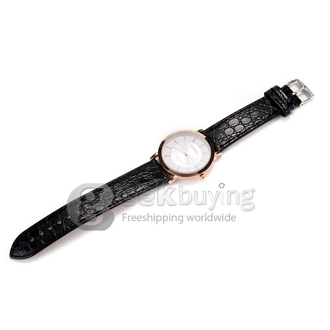 WoMaGe 1185 Fashion Men Quartz Croco Belt Lovers Watches - Black