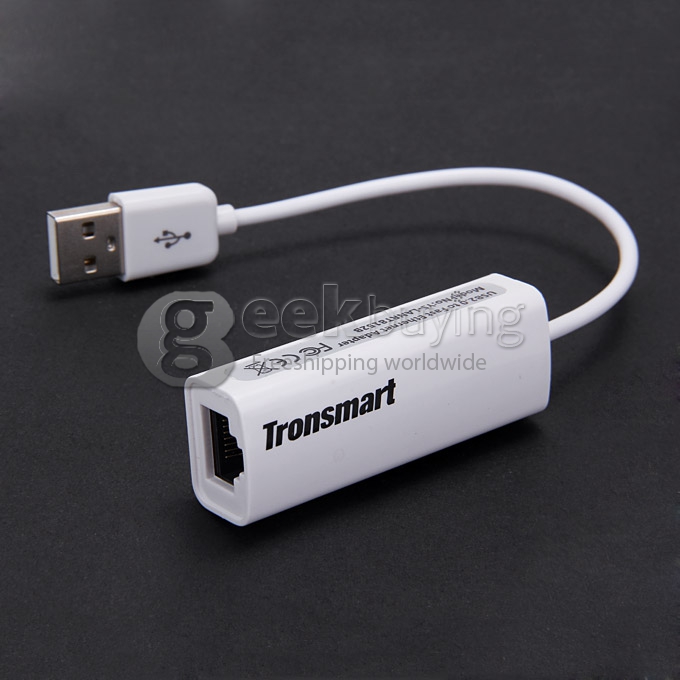 Tronsmart High Speed USB 2.0 to RJ45 LAN Ethernet Network Adapter for MINI PC TV Box Mac Tablet - White