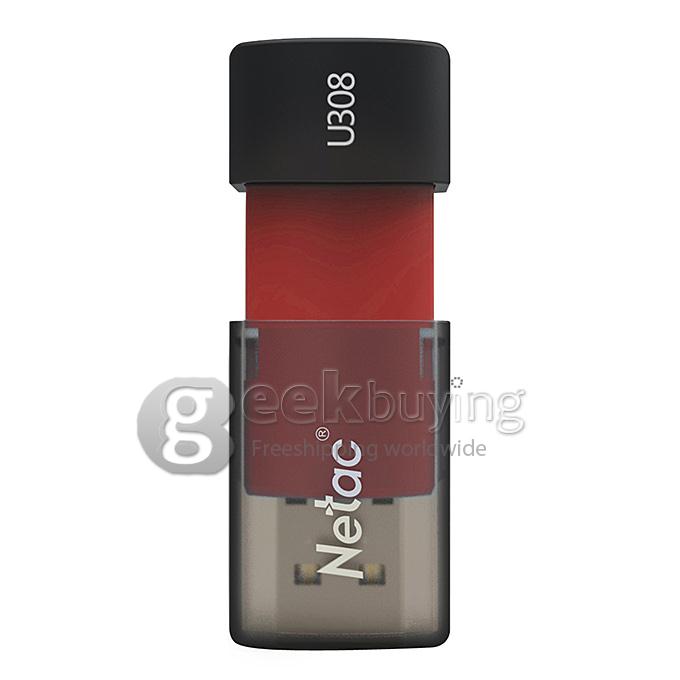 [HK Stock] Netac LangKe U308 8GB USB 3.0 Push-pull Type U Disk - Red