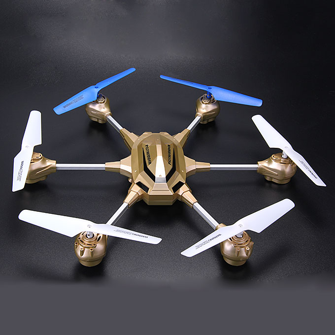 Huajun HJ918 W609-9 4.5 Channel RC 6-Rotor 3D Eversion Aircraft Copter - Golden