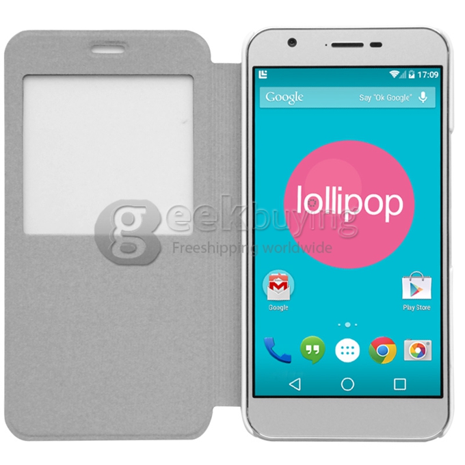 Original View Style Flip Cover Protective Case for iOcean M6752 4G Smartphone - White
