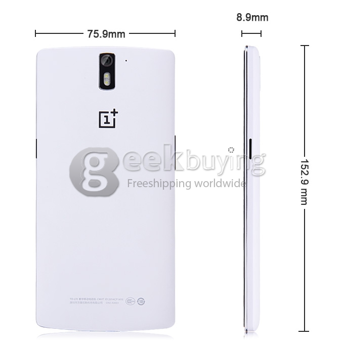 ONEPLUS ONE 5.5Inch CyanogenMod 11.0 3GB 16GB 4G FDD-LTE Smartphone Qualcomm Snapdragon 801 Krait 400 Quad Core 2.5GHz Gorilla Glass 13.0MP OTG NFC - White