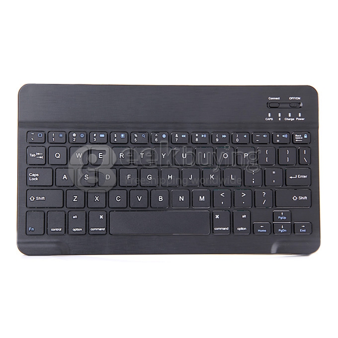 Universal Aluminum Wireless Bluetooth 3.0 Keyboard for Tablet PC iPad Laptop Smart Phone - Black + Silver