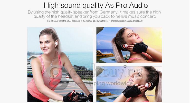 OVEVO SH03B Wireless Stereo BT4.0 Sport Headphone Capacitive MIC Waterproof Dustproof Shockproof - Black