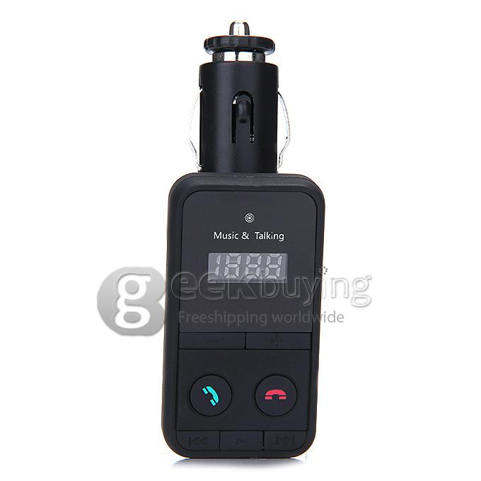 301E Bluetooth Adapter MP3 Player Wireless Car FM Transmitter with USB Jack TF Slot with Remote Control - Black