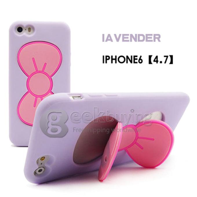 Butterfly Series Plastic Back Case Protective Cover Holder for iPhone 6 4.7inch - Purple