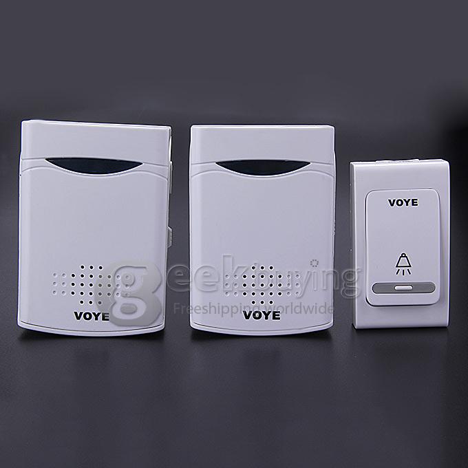 V006B2 Digital Wireless Door Bell With 38 Polyphony Tunes Songs LED Remote Control Digital Doorbell - White