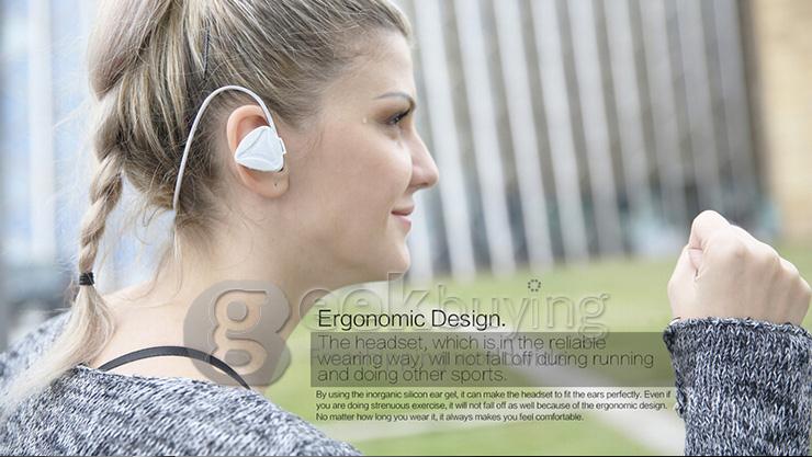 OVEVO SH03B Wireless Stereo BT4.0 Sport Headphone Capacitive MIC Waterproof Dustproof Shockproof - Black