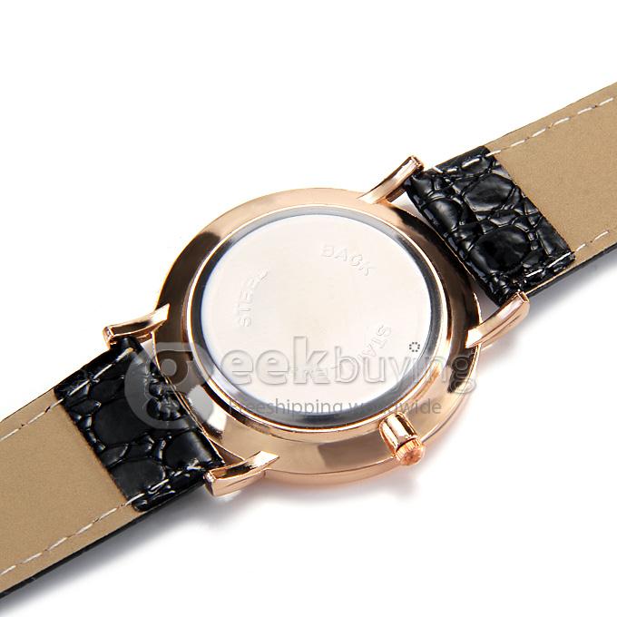 WoMaGe 1185 Fashion Men Quartz Croco Belt Lovers Watches - Black