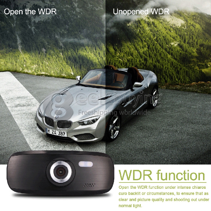 G1WT Full HD 1080P 2.7Inch 120 Degree Wide Angle G-Sensor Motion Detection HDMI/USB/AV-Out Car DVR Recorder - Black