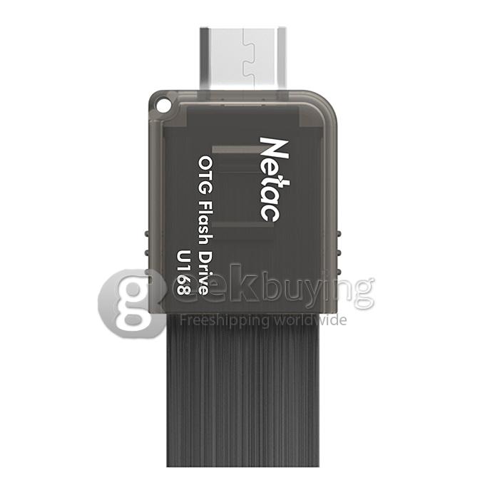 [HK Stock] Netac LangKe U168 16GB USB 3.0 OTG Mobile Flash Drive - Black