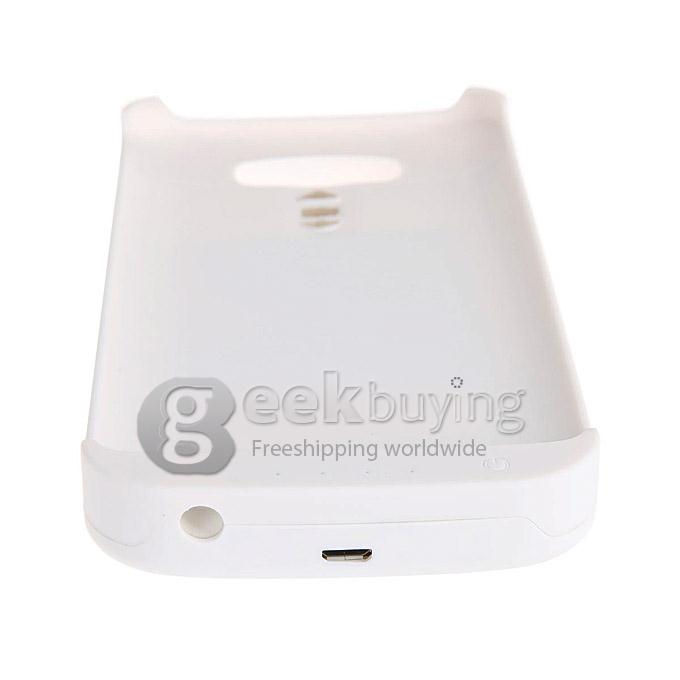 3200mAH External Backup Battery Powebank Cover Case With Home Key Button for LG G3 - White