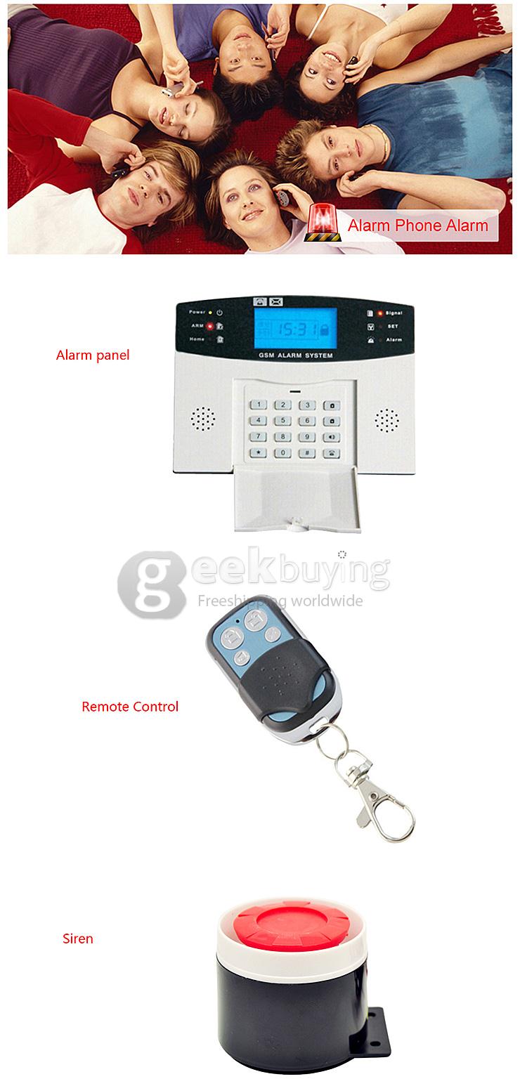 YA-500-GSM-6 Wireless SMS Home Security Alarm With Sensor Detector Call System - EU Plug