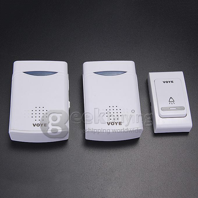 V006B2 Digital Wireless Door Bell With 38 Polyphony Tunes Songs LED Remote Control Digital Doorbell - White