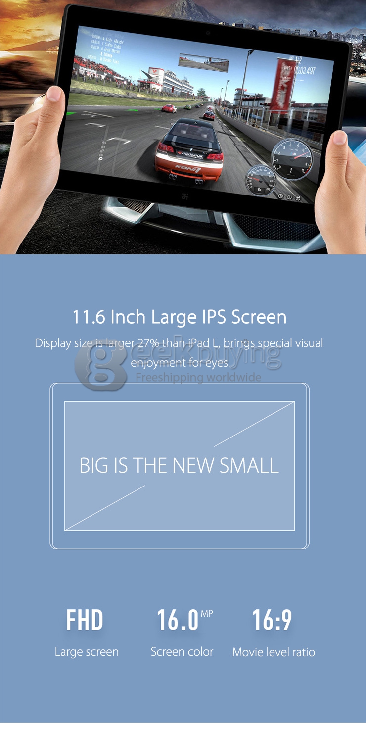 Jide SK1-W Remix OS Nvidia Tegra Quad Core 1.8GHz 2GB/16GB Android 4.4 Tablet PC With Keyboard 11.6 Inch IPS 1920*1080 A-GPS Miracast - Black + Silver
