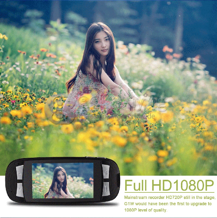 G1WT Full HD 1080P 2.7Inch 120 Degree Wide Angle G-Sensor Motion Detection HDMI/USB/AV-Out Car DVR Recorder - Black