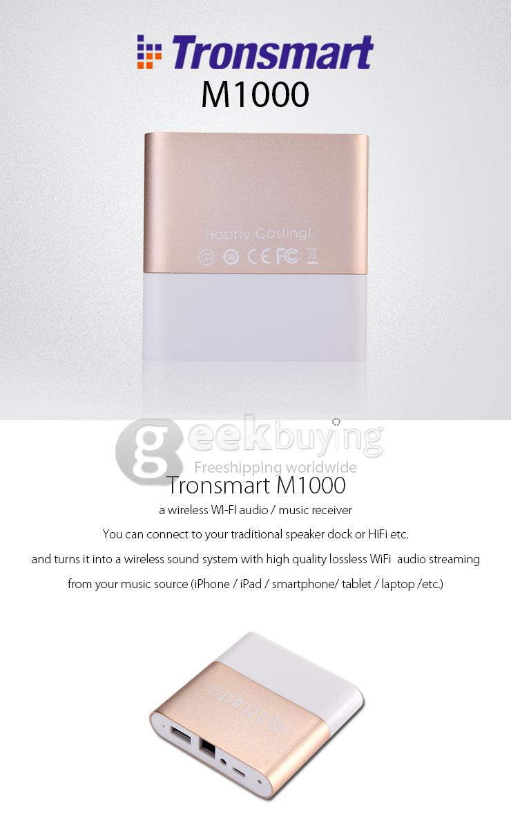 [HK Stock]Tronsmart M1000 EZCast Music Box Receiver OTA Autoplay EZChannel Internal Radio Support Airplay/DLNA/Qplay