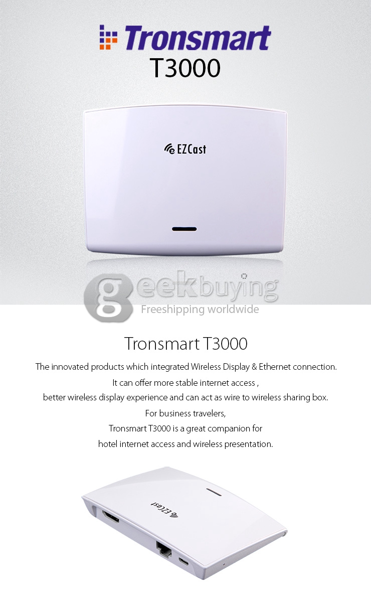 Tronsmart T3000 EZCast LAN Box miracast,DLNA,Airplay