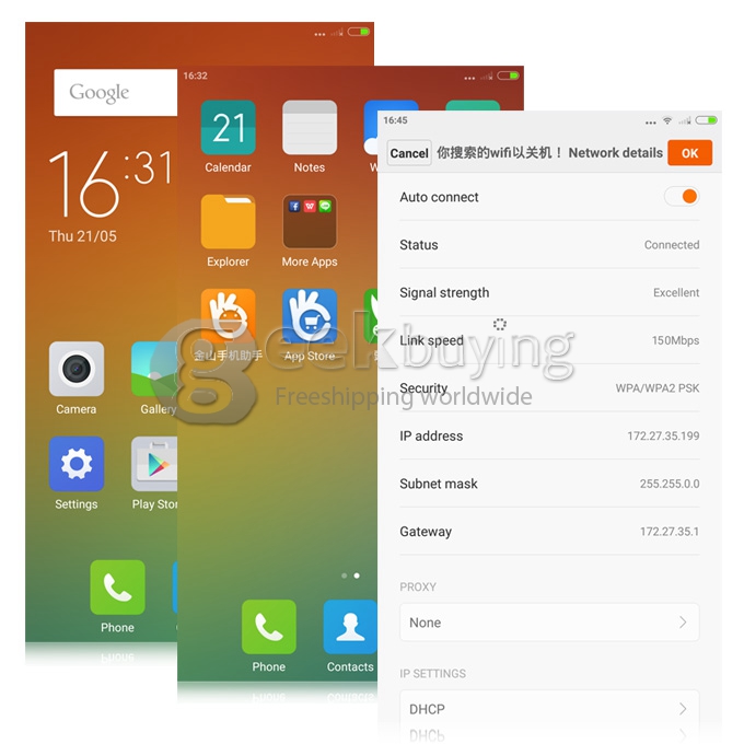 [HK Stock][EU Version]Xiaomi Mi 4i/mi4i 5.0Inch 4G FDD-LTE Android 5.0 2GB 16GB Smartphone 64-bit Snapdragon615 Octa Core 1.7GHz 13.0MP - White