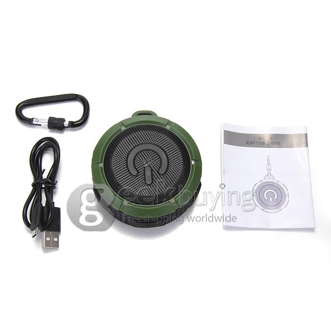 IWO F1 Portable NFC Bluetooth Wireless Speaker IP67 BT4.0 Hifi Stereo Sound Box - Black+Green