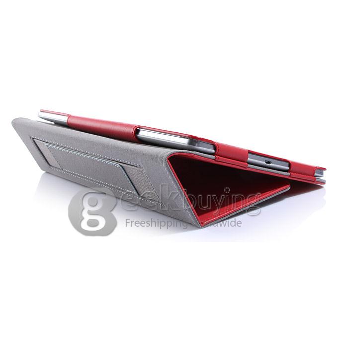 Foldable Cards Carried PU Leather Cover Case For Google Asus Nexus 9 Tablet PC - Red