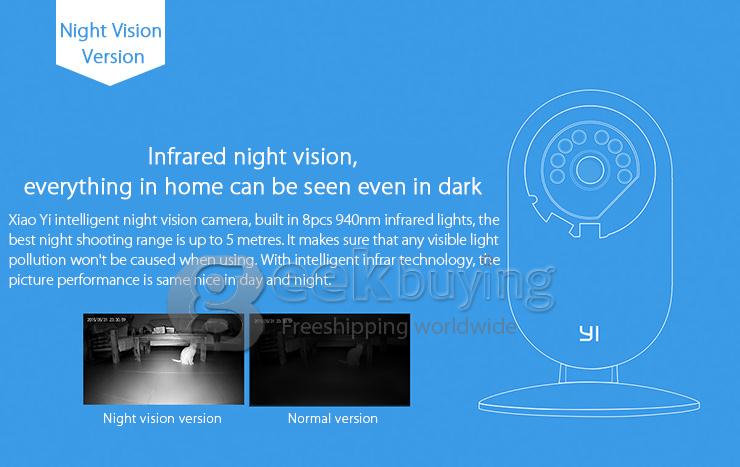 Original Xiaoyi Night Vision Smart HD Camera Wireless Control Mini Webcam for Smartphone PC - White