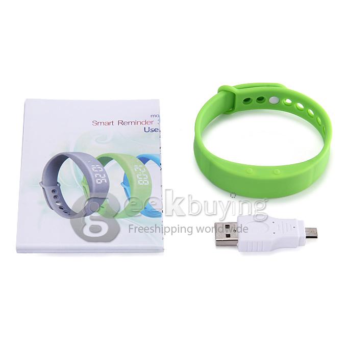 W5 Multifunctional LED USB Smart Bracelet With 3D Pedometer /Sleep Monitor Functions - Green