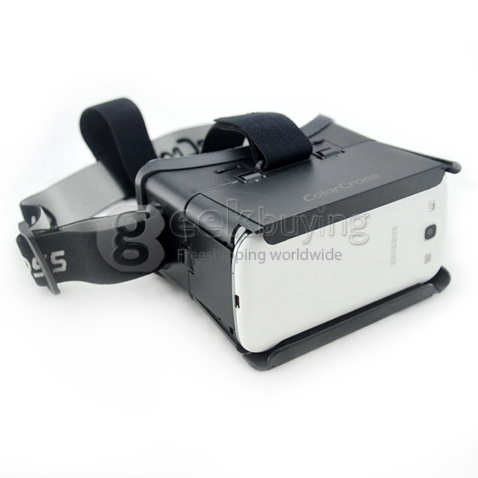 Head Mount 3D Immersive Virtual Reality VR Headset FOV70 Video Game Cardboard IPD & Focus Adjustable for 4-6 inches Smartphones - Black