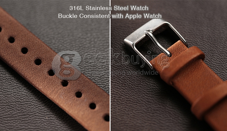 Original Xiaomi Miband Replacement Bracelet Genuine Leather Wrist Strap For Xiaomi Smart Watch - Brown