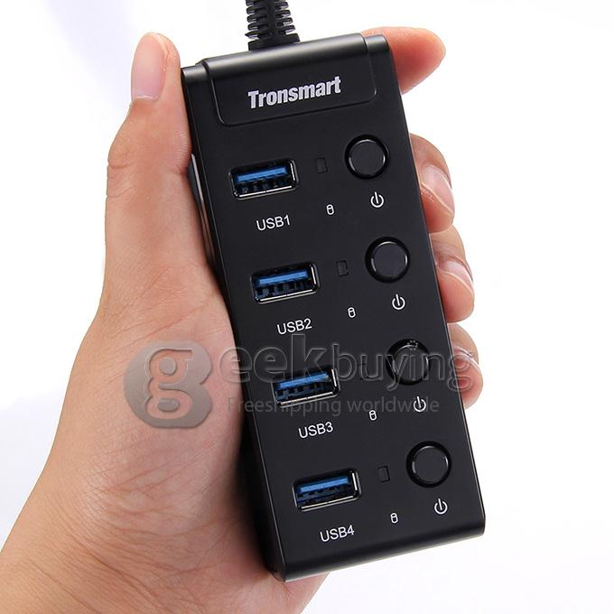 [France Stock]Tronsmart TS-UH4P1 4 Port Portable Super Speed USB Hub With 4 ON/OFF Switch For Travel