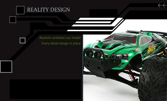 9116 1/12 Brushed RC Monster Truck 2.4GHz 38KM/H High Speed 2WD RTR - Red
