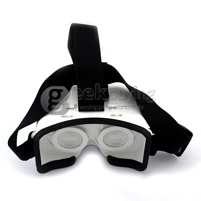 Head Mount 3D Immersive Virtual Reality VR Headset Video Game Cardboard FOV80  IPD Adjustment  for 4-6 inches Smartphones - White