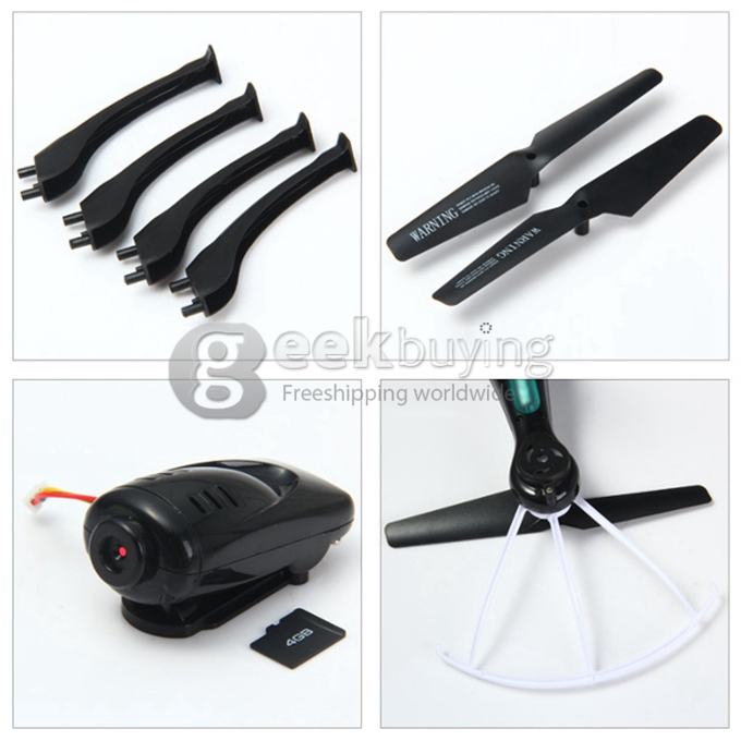 Syma X5SC-1 EXPLORERS 2 Quadcopter Headless Mode 2.0MP HD Camera 2.4G 6 Axis Gyro 3D Flip RC RTF with 4GB TF Card - Black