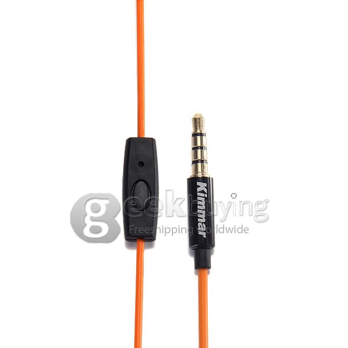 Kimmar KM-R02 3.5mm Plug Sweatproof Stereo Headphone Compatible With iPhone/iPod/other Devices - Orange